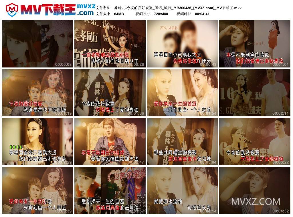 乔玲儿-今夜的我好寂寞_国语_流行_MB300436